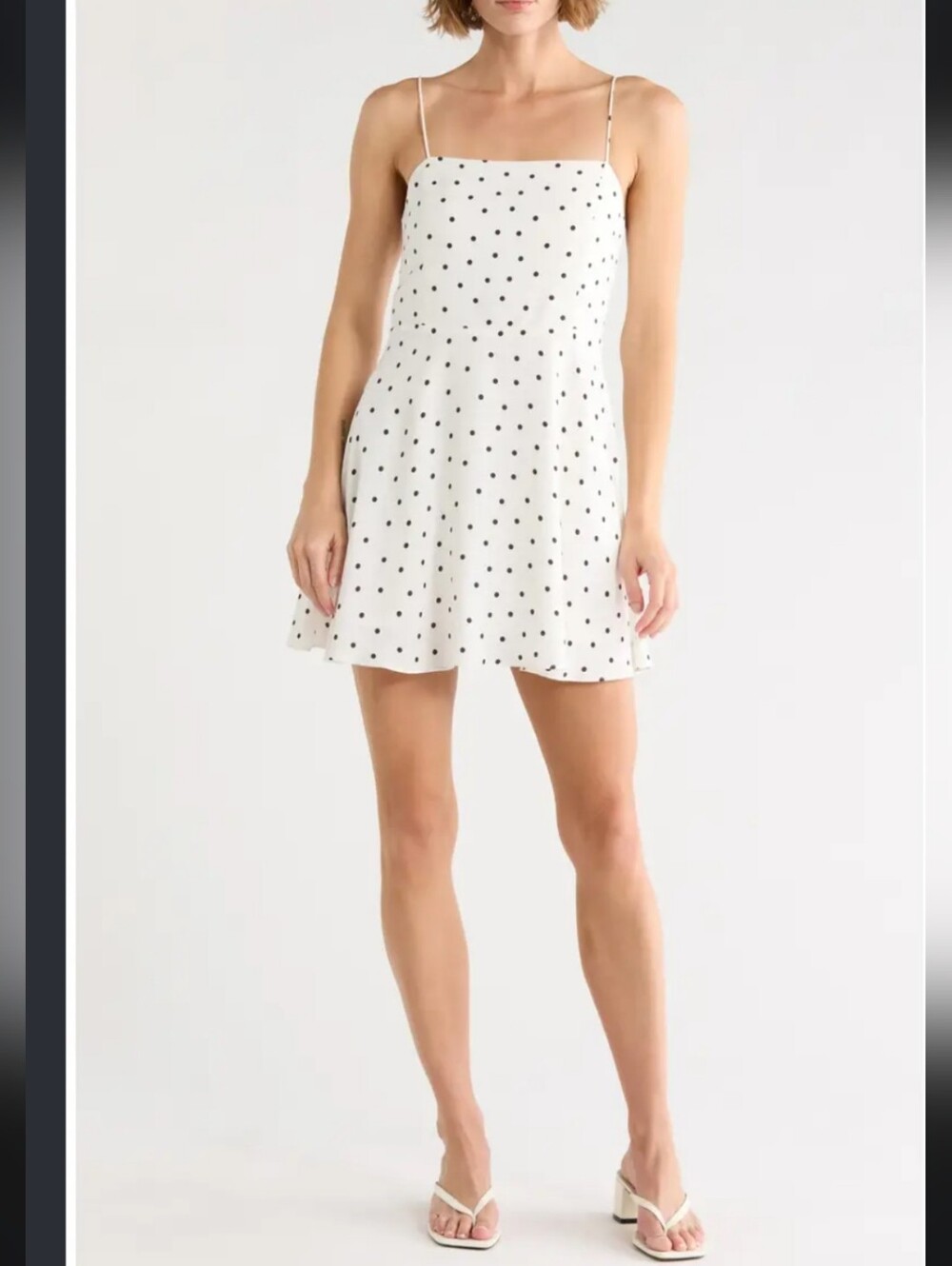 Alice & Olivia Glinda Cutie Polka Dot Mini Short Black White Slip Dress Size 4